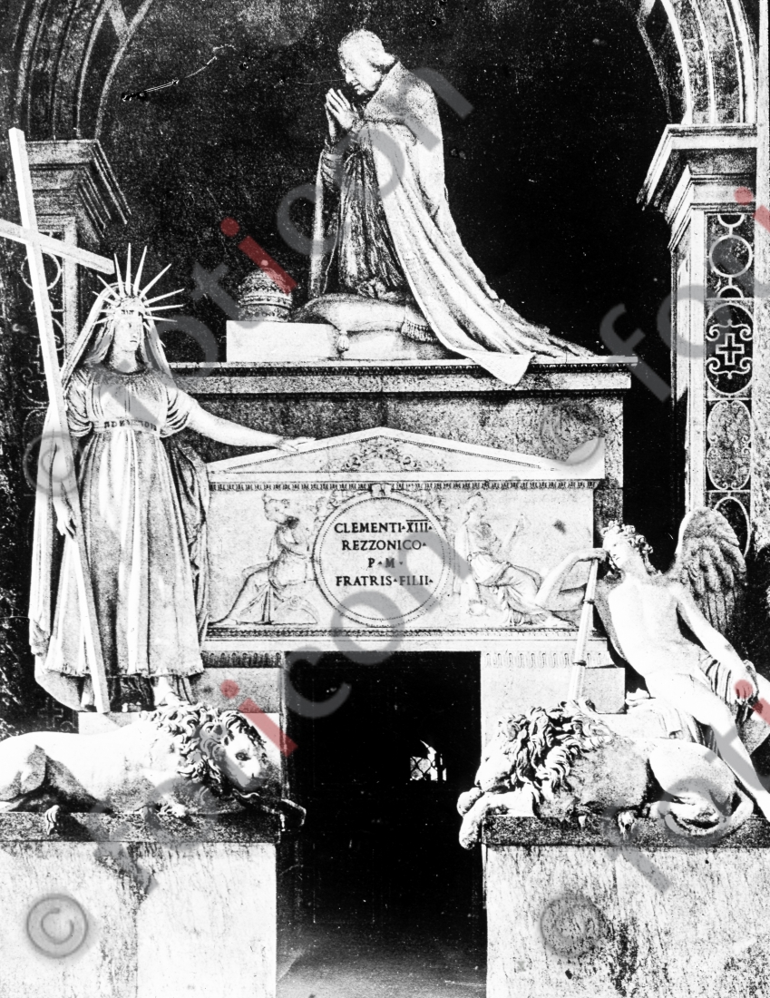 Grabmal Papst Clemens XIII | Tomb of Pope Clement XIII - Foto foticon-simon-147-017-sw.jpg | foticon.de - Bilddatenbank für Motive aus Geschichte und Kultur